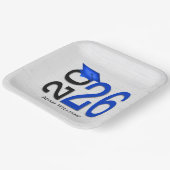 Afstuderen 2025 Blauw en Zwart op Hout Papieren Bordje (Gebogen)