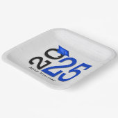 Afstuderen 2025 Blauw en Zwart op Hout Papieren Bordje (Gebogen)