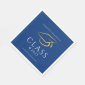 Afstuderen 2025 Blauw Goud Pet Afstudeerder Party  Servet (Hoek)