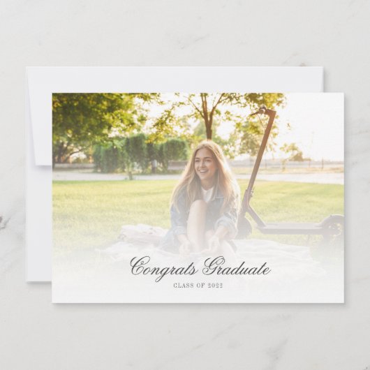 Afstuderen 2025 Blauwe Neon Afstuderen Fotofeest Kaart (Achterkant)