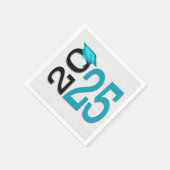 Afstuderen 2025 Blauwgroen en zwart op hout Servet (Hoek)