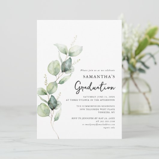 Afstuderen 2025 Botanische Foto Afstudeerder Party Kaart (Staand voorkant)