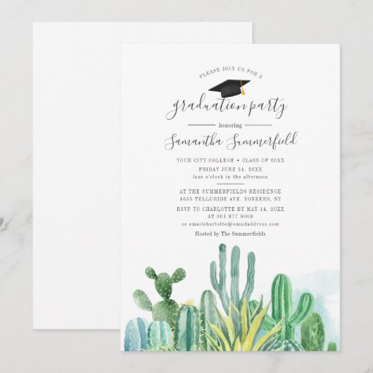 Afstuderen 2025 Cacti Afstudeerder Partij Kaart (Voorkant / Achterkant)