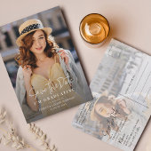 Afstuderen 2025 De datum opslaan Afstudeerder Foto Aankondigingskaart