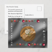 Afstuderen 2025 Disco Bal Diploma Save the Date Briefkaart (Voorkant / Achterkant)