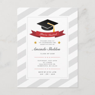 Afstuderen 2025 Elegant Afstudeerder Party Uitnodiging Briefkaart