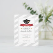 Afstuderen 2025 Elegant Afstudeerder Party Uitnodiging Briefkaart (Staand voorkant)