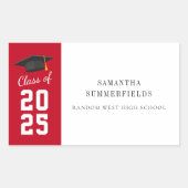 Afstuderen 2025 Elegant Minimal Afstudeerder Party Rechthoekige Sticker (Voorkant)