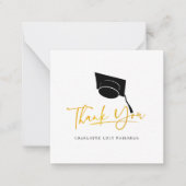 Afstuderen 2025 Elegant Script Bedankt Notitiekaartje (Voorkant)