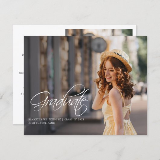 Afstuderen 2025 Elegante fotoaankondiging (Voorkant / Achterkant)