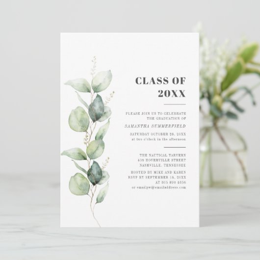 Afstuderen 2025 Eucalyptus Afstudeerder Partij Kaart (Staand voorkant)