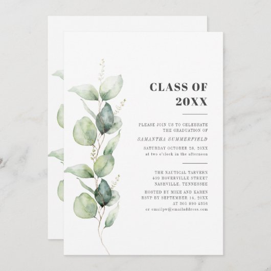 Afstuderen 2025 Eucalyptus Afstudeerder Partij Kaart (Voorkant / Achterkant)