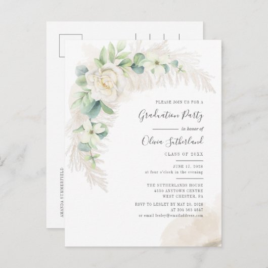 Afstuderen 2025 Eucalyptus Afstudeerder Partij Uitnodiging Briefkaart (Voorkant / Achterkant)