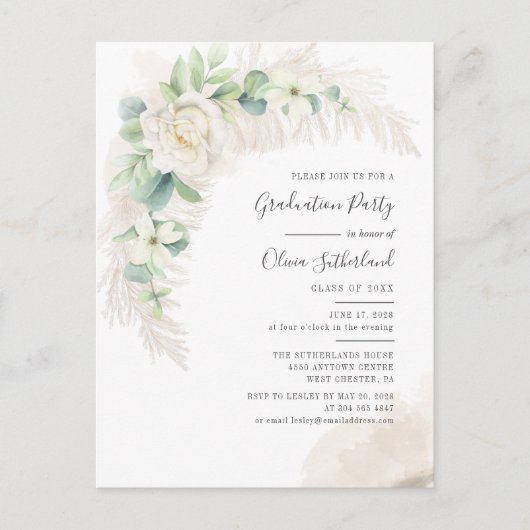 Afstuderen 2025 Eucalyptus Afstudeerder Partij Uitnodiging Briefkaart (Voorkant)