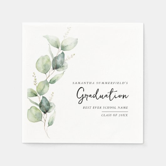 Afstuderen 2025 Eucalyptus Botanisch Papier Servet (Voorkant)