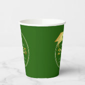 Afstuderen 2025 Faux Metallic Gold Green Papieren Bekers (Links)