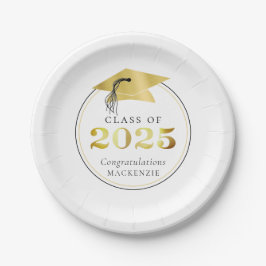 Afstuderen 2025 Faux Metallic Goud Gepersonaliseer Papieren Bordje