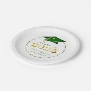 Afstuderen 2025 Faux Metallic Green Gold Papieren Bordje