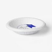 Afstuderen 2025 Faux Metallic Royal Blue Silver Papieren Kommen (Gebogen)