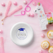 Afstuderen 2025 Faux Metallic Royal Blue Silver Papieren Kommen (Feest)