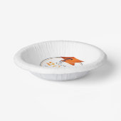 Afstuderen 2025 Faux Metallic Sinaasappel Zwart Papieren Kommen (Gebogen)