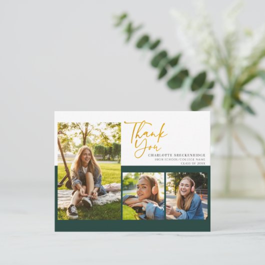 Afstuderen 2025 Feestfoto Dank u kaart (Staand voorkant)