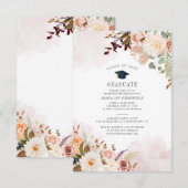 Afstuderen 2025 Floral Afstudeerder Party Kaart (Voorkant / Achterkant)