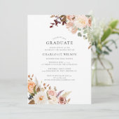 Afstuderen 2025 Floral Afstudeerder Party Kaart (Staand voorkant)