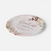 Afstuderen 2025 Floral Afstudeerder Party Papieren Bordje (Gekanteld)
