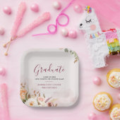 Afstuderen 2025 Floral Waterverf Afstudeerder Part Papieren Bordje (Feest)