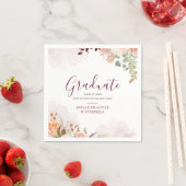 Afstuderen 2025 Floral Waterverf Party Paper Servet (Insitu)