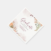 Afstuderen 2025 Floral Waterverf Party Paper Servet (Hoek)