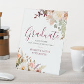 Afstuderen 2025 Floral Waterverf Script Reclamebord Met Voetstuk (Insitu)