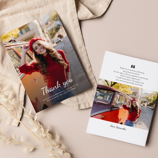 Afstuderen 2025 Foto Afstudeerder Dank u Fotokaart Notitiekaartje