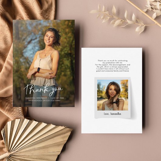 Afstuderen 2025 Foto Afstudeerder Dank u kaart Notitiekaartje