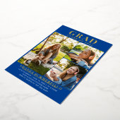 Afstuderen 2025 Foto Afstudeerder Party Gold Folie Uitnodiging (Gedraaid)