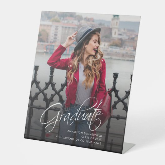 Afstuderen 2025 Foto Afstudeerder Party Reclamebord Met Voetstuk (Voorkant)