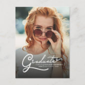Afstuderen 2025 Foto Afstudeerder Party Script Uitnodiging Briefkaart (Voorkant)