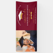 Afstuderen 2025 Foto Afstudeerder Pet Bourgondië Spandoek (Verticaal)