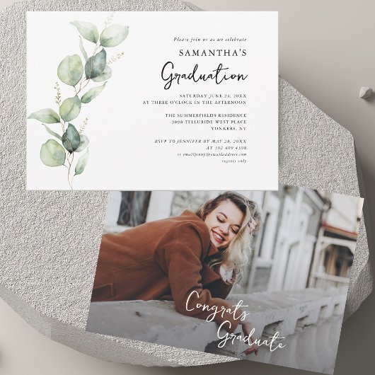 Afstuderen 2025 Foto Eucalyptus Afstudeerder Party Kaart