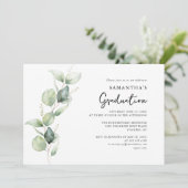 Afstuderen 2025 Foto Eucalyptus Afstudeerder Party Kaart (Staand voorkant)