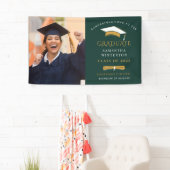 Afstuderen 2025 Foto Gold Green Afstuderen Party Spandoek (Insitu)