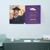 Afstuderen 2025 Foto Goud Paarse Afstudeerder Part Spandoek (Beurs)