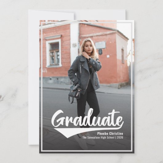 Afstuderen 2025 Foto Middelbare School Afstudeerde Aankondiging (Voorkant)