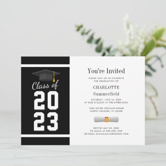 Afstuderen 2025 Foto Modern Afstudeerder Party Kaart (Staand voorkant)