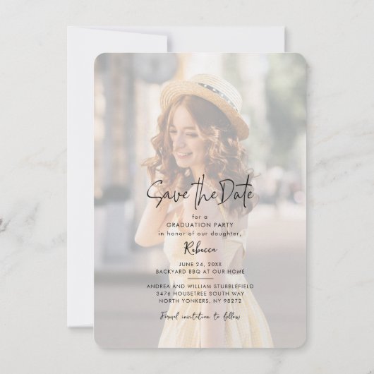 Afstuderen 2025 Foto Opslaan van de Datum Aankondi (Achterkant)