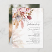 Afstuderen 2025 Foto Pampas Grass Afstuderen Parti Kaart (Voorkant / Achterkant)