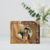 Afstuderen 2025 Foto Rode Disco Bal Save the Date Briefkaart (Staand voorkant)