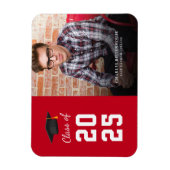 Afstuderen 2025 Foto Rood Wit Afstudeerder Aankond Magneet (Verticaal)