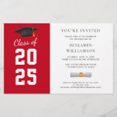 Afstuderen 2025 Foto Rood Wit Uitnodiging (Achterkant)